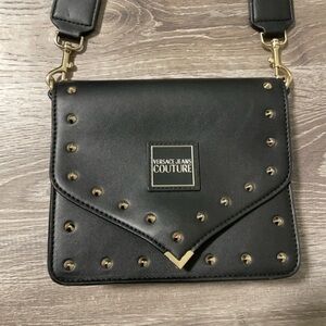 Versace Jeans Couture Black and Gold Crossbody Bag